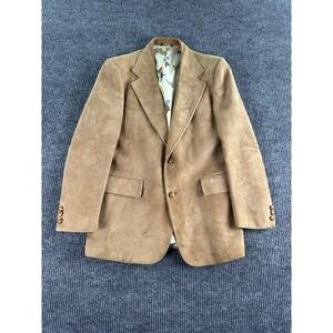 The English Shop Corbin Suede Sport Coat Men L Brown Leather Vintage Western